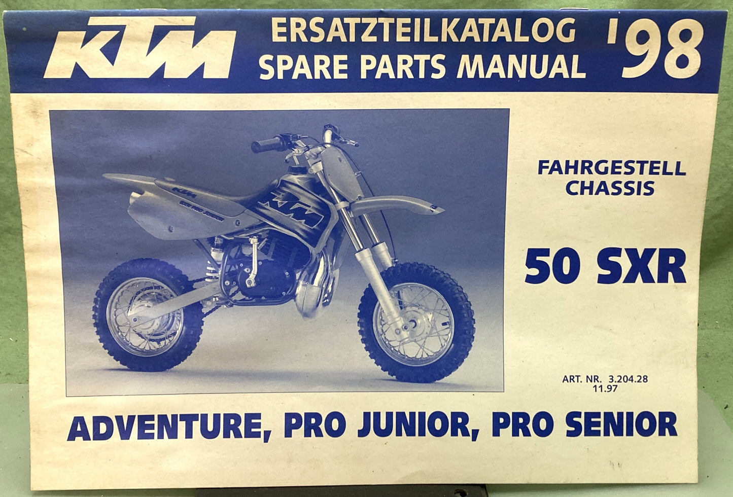 Gen. KTM 3204281197 50 SXR, Adventure, Pro Jr., Pro Sen. Spare Parts Manual '98