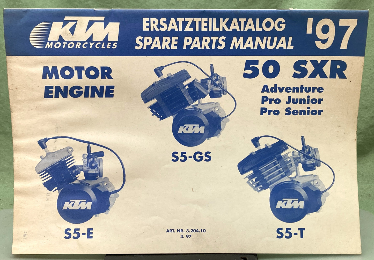 Gen. KTM 320410397 50 SXR, Adventure, Pro Jr., Pro Sen. Spare Parts Manual '97