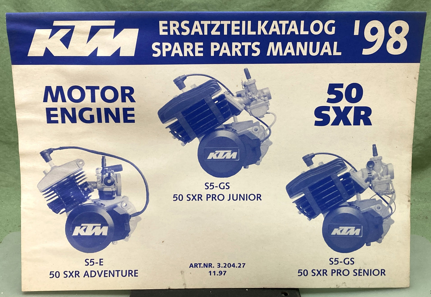 Genuine KTM 3204271197 50 SXR Motor Spare Parts Manual '98