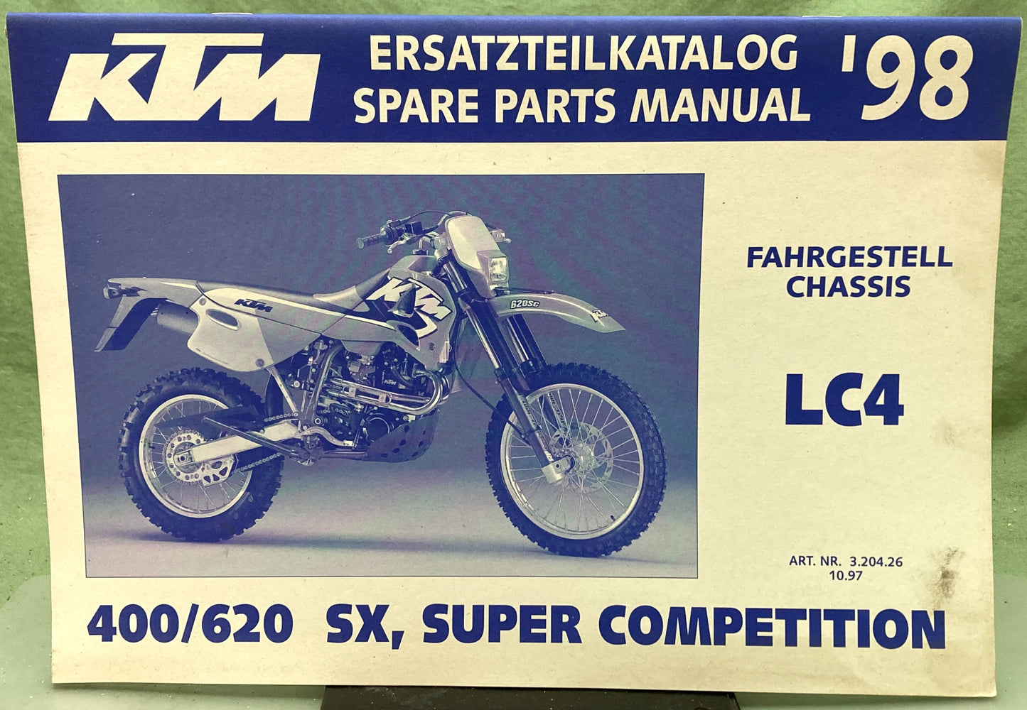 Genuine KTM 3204261097 400/620 SX, Super Competition LC4 Spare Parts Manual '98