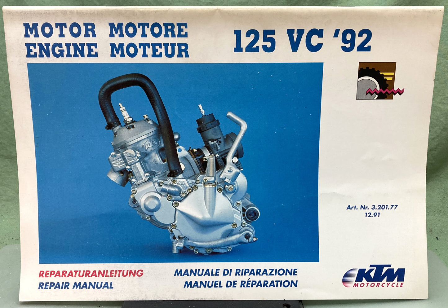 Genuine KTM 3201771291 125 VC Engine Repair Manual '92