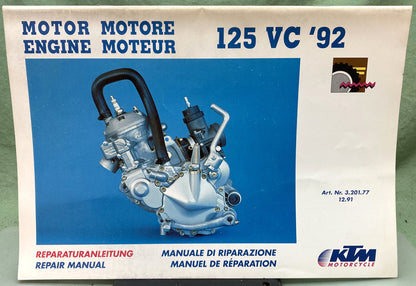 Genuine KTM 3201771291 125 VC Engine Repair Manual '92