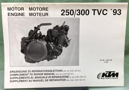 Genuine KTM 3201831192 250/300 TVC Engine Repair Manual '93