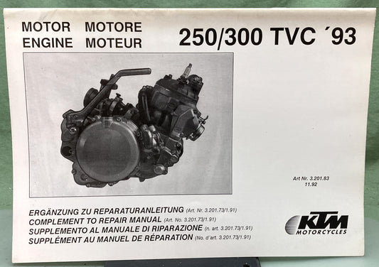 Genuine KTM 3201831192 250/300 TVC Engine Repair Manual '93