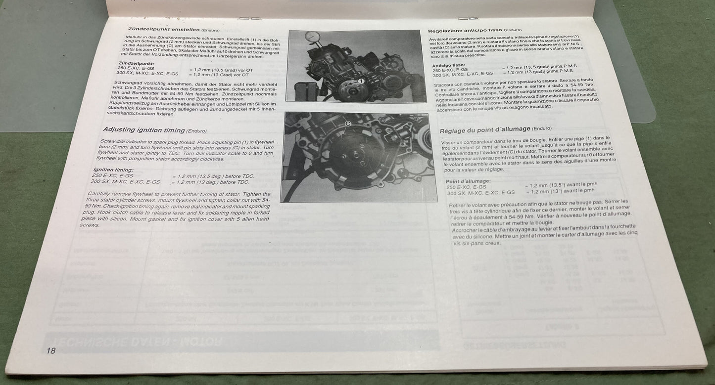 Genuine KTM 3201831192 250/300 TVC Engine Repair Manual '93