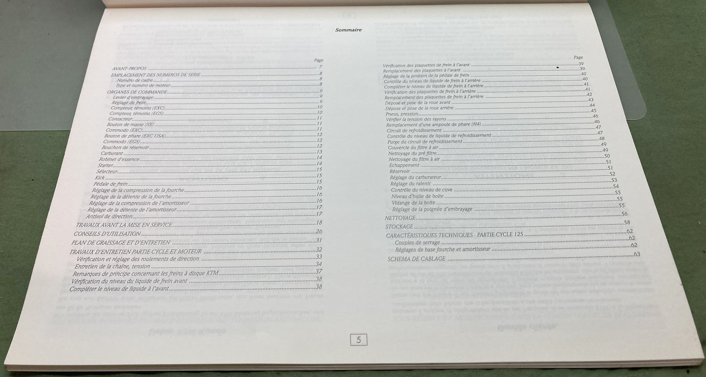 Genuine KTM 320511796 125 Motocross-Enduro Owner's Handbook '97