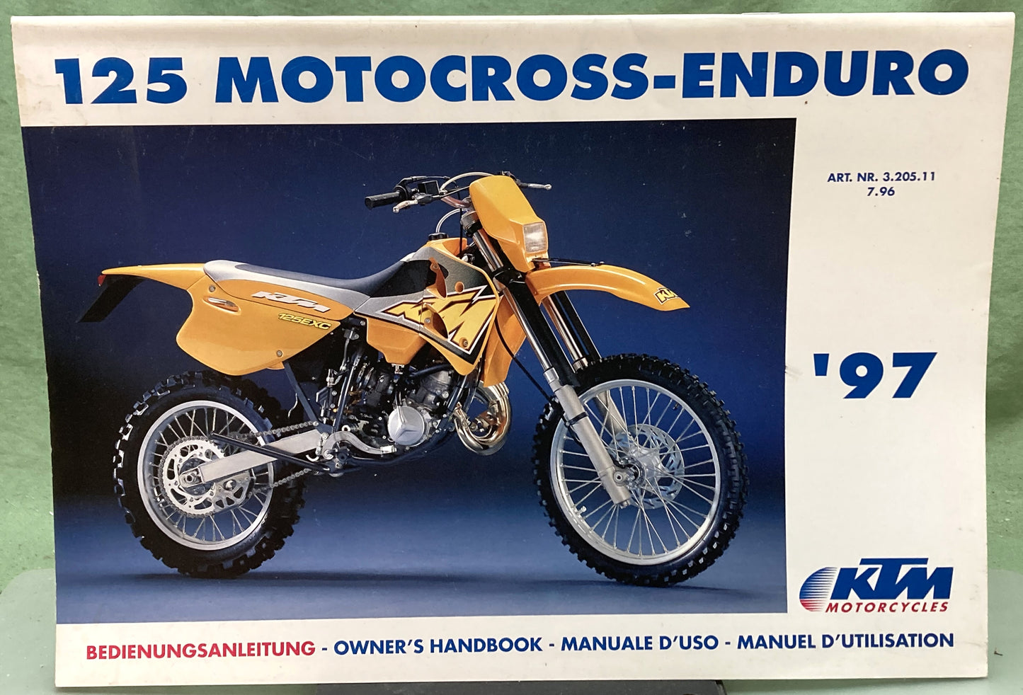 Genuine KTM 320511796 125 Motocross-Enduro Owner's Handbook '97