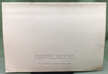 Genuine KTM 320400696 250/300/360 TVC Motor Spare Parts Manual '97