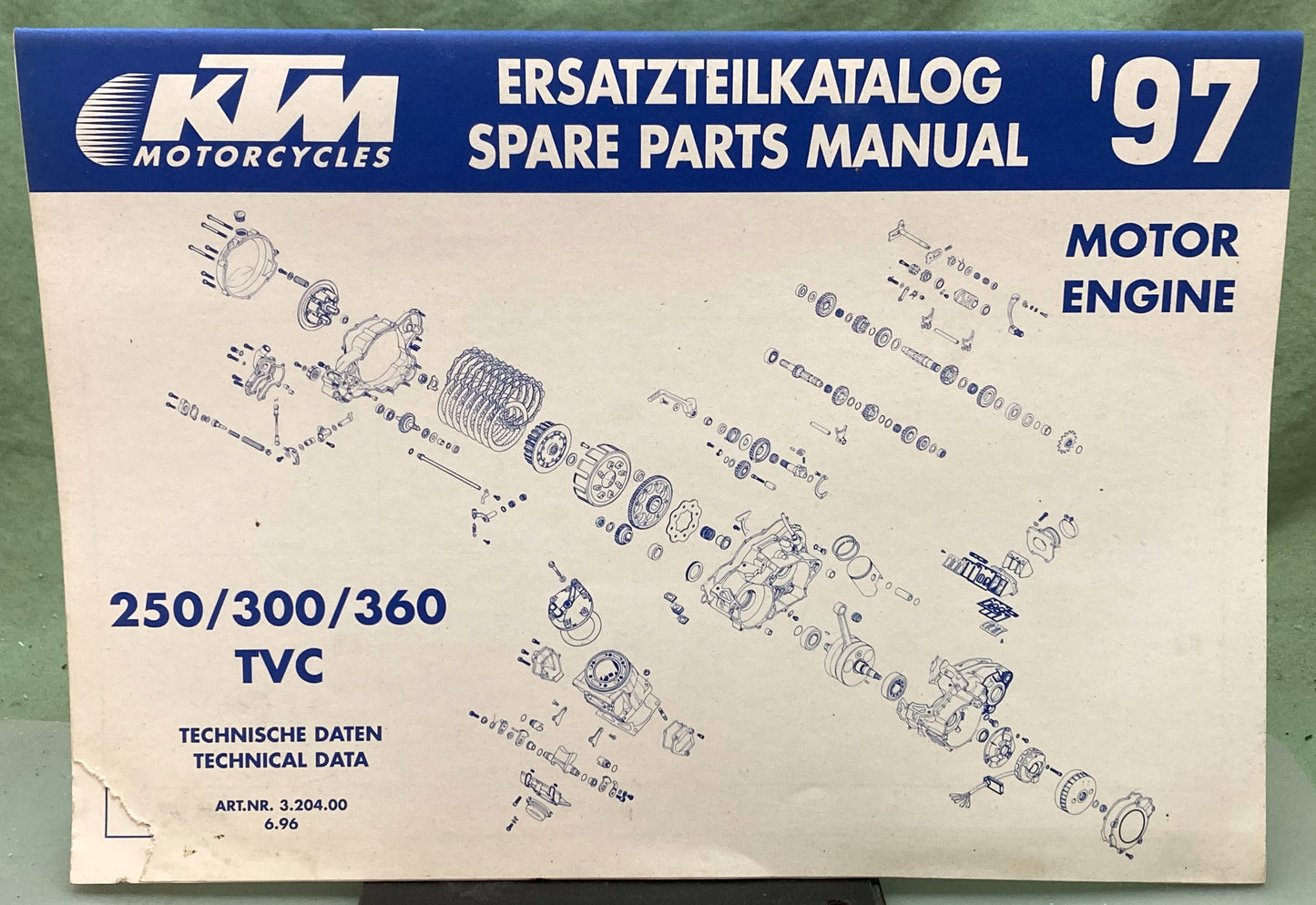Genuine KTM 320400696 250/300/360 TVC Motor Spare Parts Manual '97