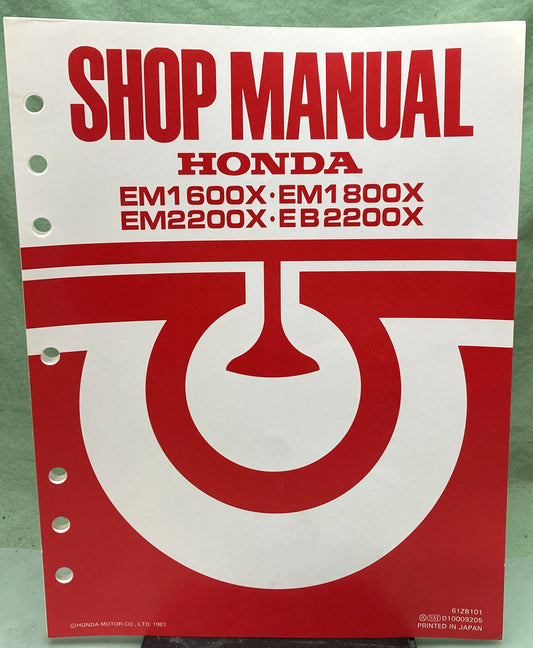New Genuine Honda 61ZB101 EM1600X, EM1800X, EM2200X, EB2200X Service Manual '83
