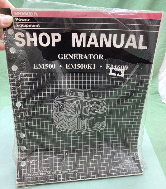 New Genuine Honda 6189202 EM500, EM500K1, EM600 Generator Service Manual '82