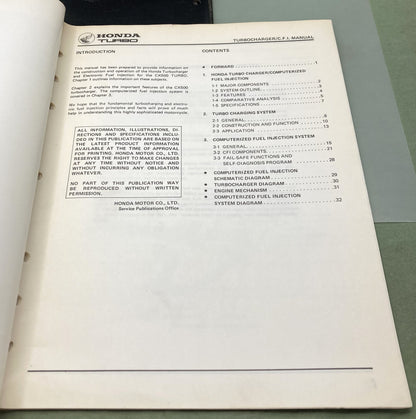 Genuine Honda 62MC700 CX500 Turbo Service Manual 1981