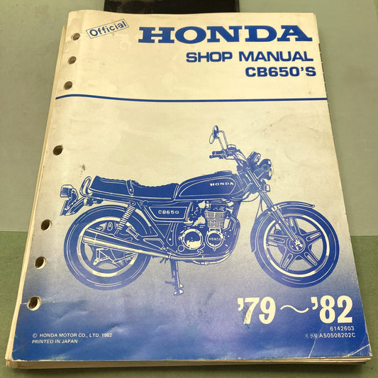 Genuine Honda 6142603 CB650's Shop Manual 1982