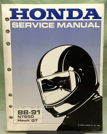 Genuine Honda 61MN801 NT650 Hawk GT Service Manual 1988