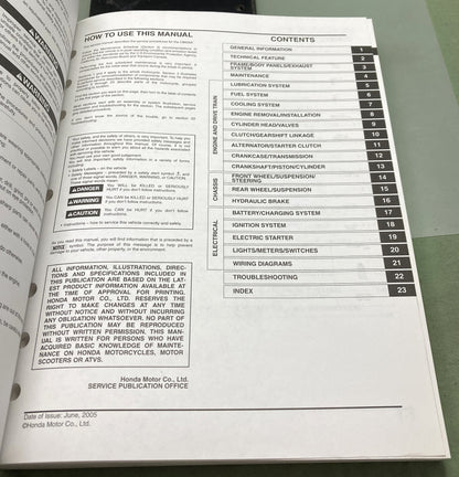 Genuine Honda 61MBZ01 CB600F Service Manual 2005