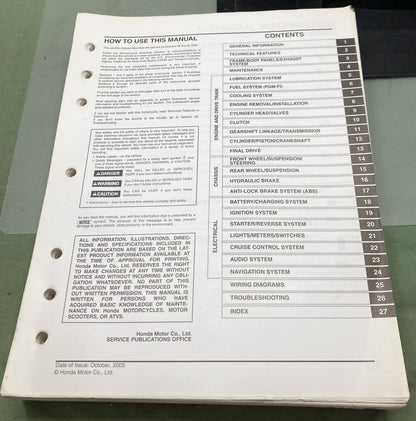 Gen. Honda 61MCA50 GL1800 Electrical Troubleshooting and Service Manual Set '06