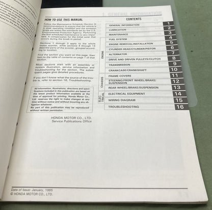Genuine Honda 61GN300 NH80 aero80 Shop Manual 1985