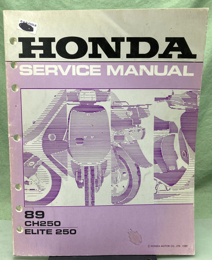 Genuine Honda 61KAB00 CH250 Elite 250 Service Manual 1989