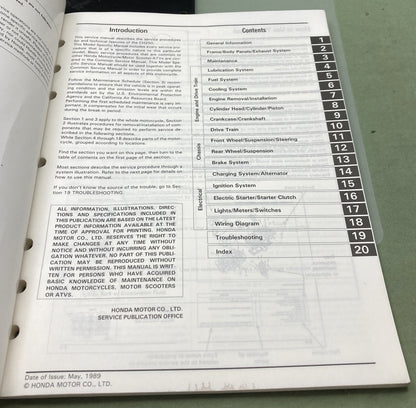 Genuine Honda 61KAB00 CH250 Elite 250 Service Manual 1989