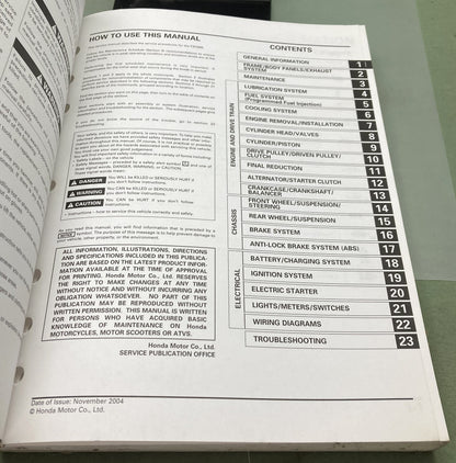 Genuine Honda 61MCT04 FSC600/A Silver Wing Service Manual 2004