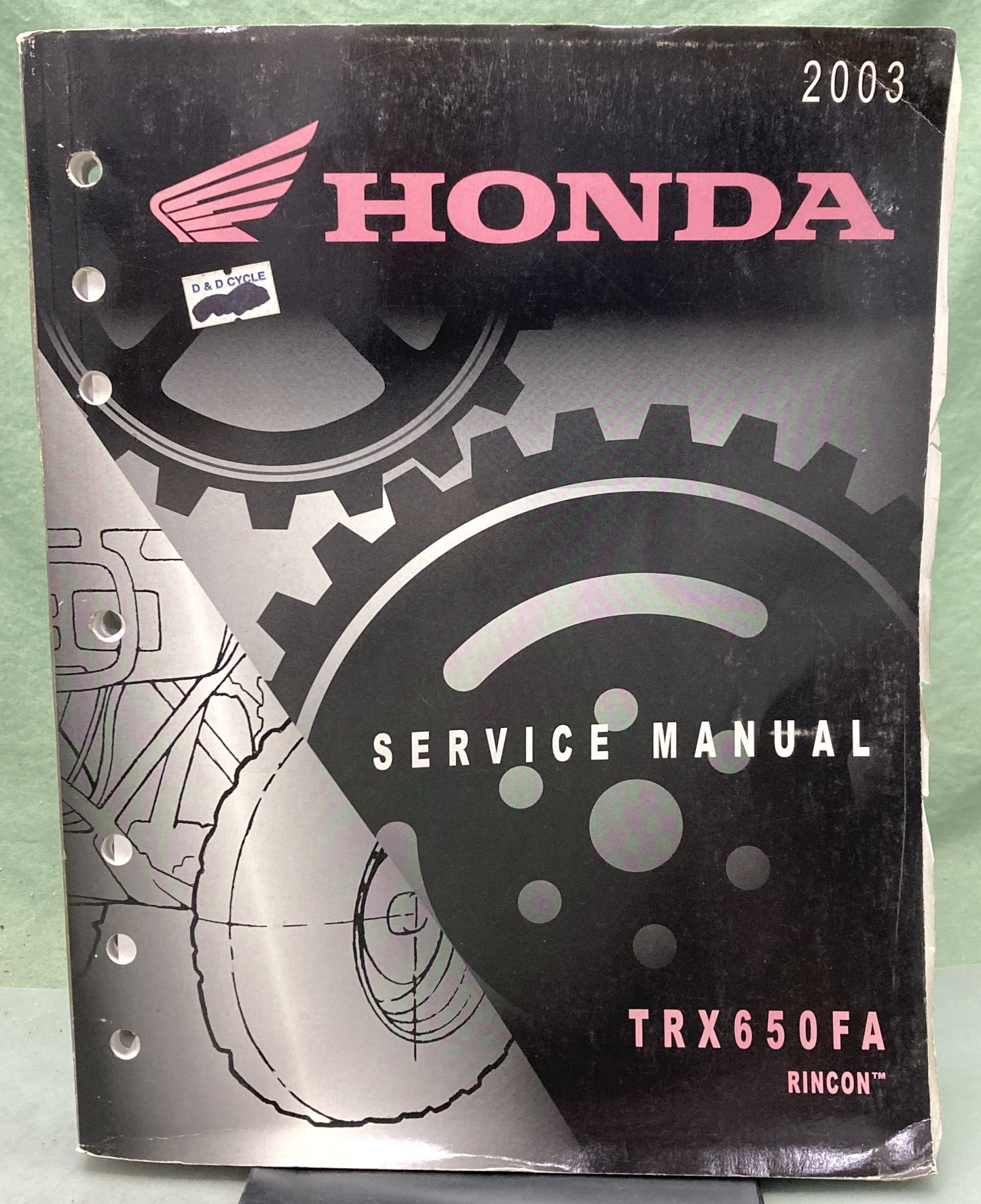 Genuine Honda 61HN800 TRX650FA Rincon Service Manual 2002