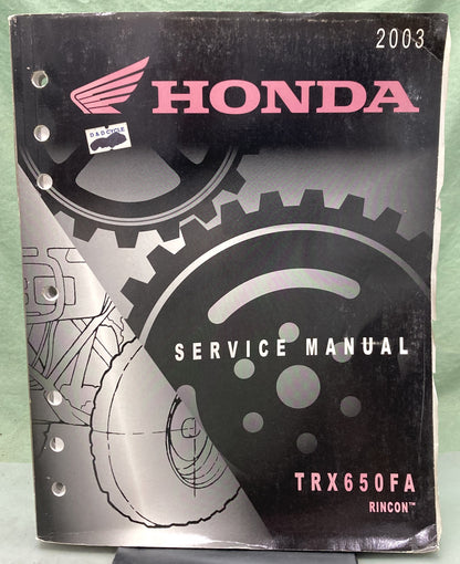 Genuine Honda 61HN800 TRX650FA Rincon Service Manual 2002