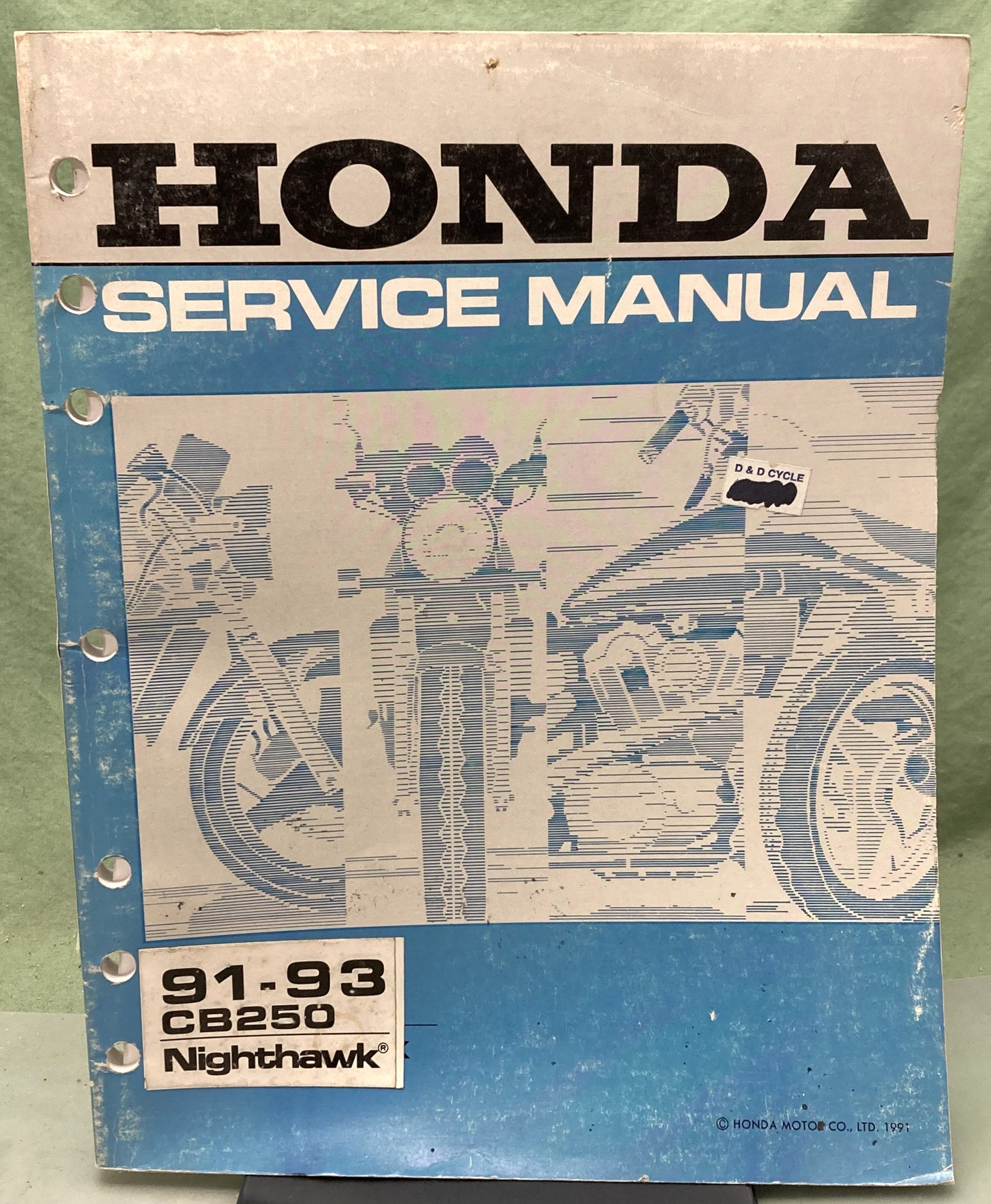Genuine Honda 61KBG02 CB250 Nighthawk Service Manual 1991