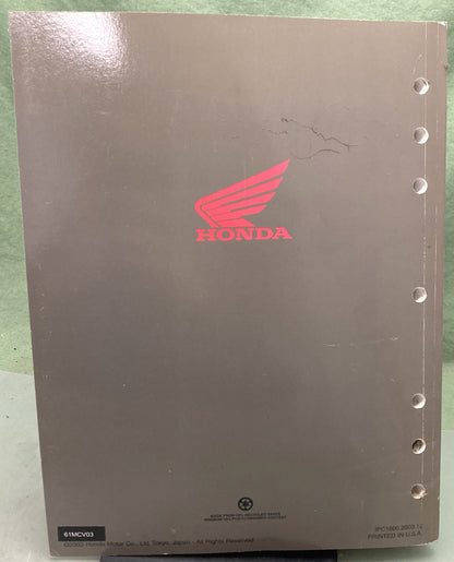 Genuine Honda 61MCV03 VTX1800R/S/N VTX Service Manual 2003