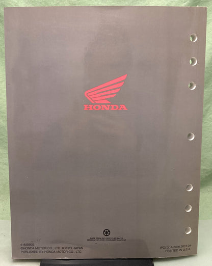 Genuine Honda 61MBB03 VTR1000F Super Hawk Service Manual 2001
