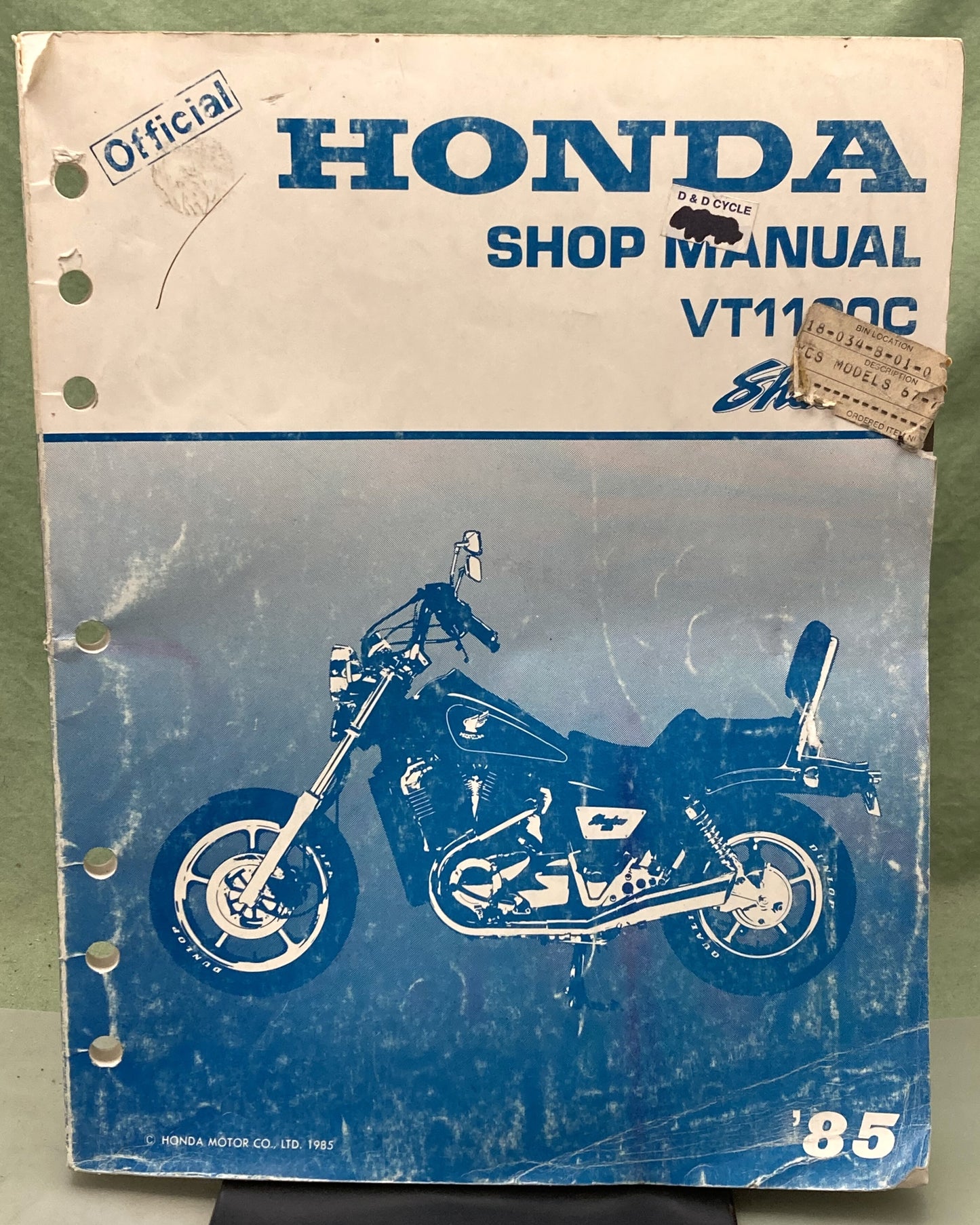 Genuine Honda 61MG800 VT1100C Shadow Service Manual 1985