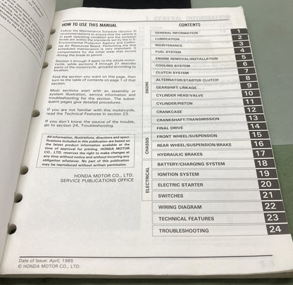 Genuine Honda 61MG800 VT1100C Shadow Service Manual 1985