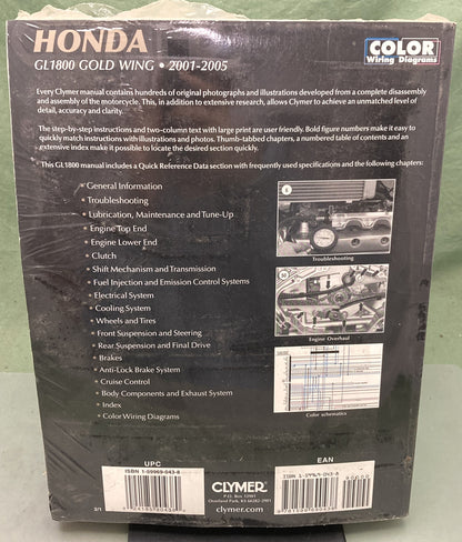 New Genuine Clymer M507-2 Honda GL1800 Gold Wing Service Manual '01-'05