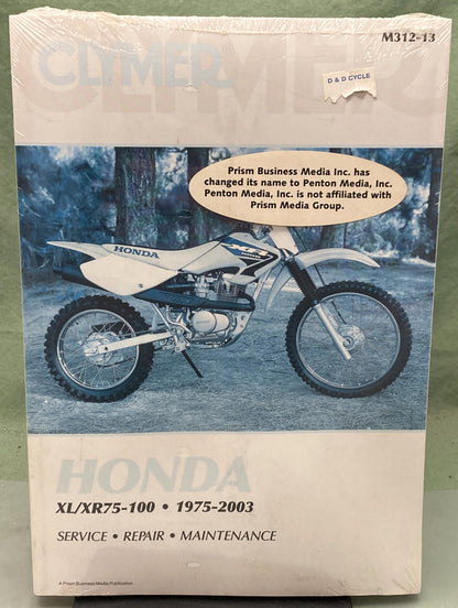 New Genuine Clymer M312-13 Honda XL/XR75-100 Service Manual '75-'03