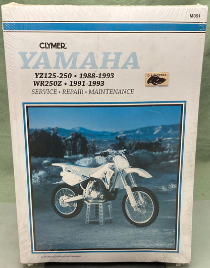 New Genuine Clymer M391 Yamaha YZ125-250, WR250Z Service Manual '88-'93