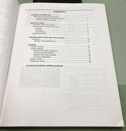 Genuine Yamaha LIT-11616-XV-25 XV250 Service Manual 1994