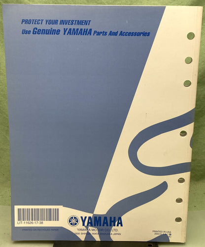 Genuine Yamaha LIT-11626-17-38 YZ250S Owner's Service Manual 2003