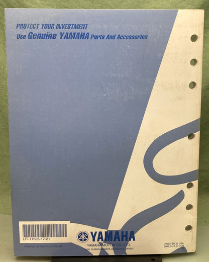 Genuine Yamaha LIT-11626-17-21 YZ85S Owner's Service Manual 2003