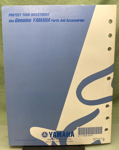 Genuine Yamaha LIT-11626-20-47 YZ125W1 Owner's Service Manual 2006