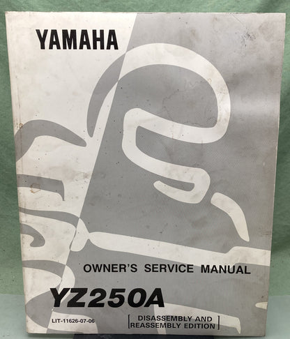 Genuine Yamaha LIT-11626-07-06 YZ250A Service Manual 1989