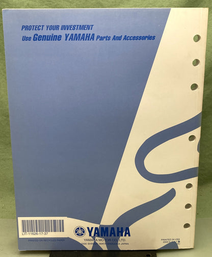 Genuine Yamaha LIT-11626-17-37 YZ250A Service Manual 2003