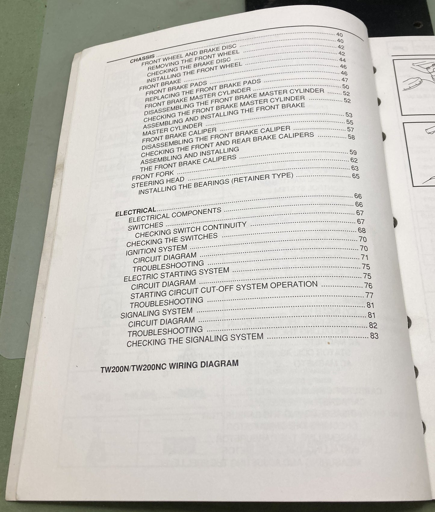 Genuine Yamaha LIT-11616-14-43 TW200N, TW200NC Supp. Service Manual 2000