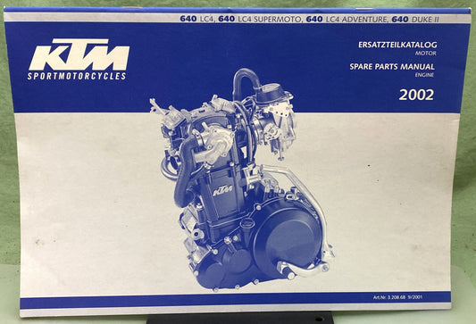 Genuine KTM 320868 640 Duke II, 640 LC4 Adventure Spare Parts Manual 2002