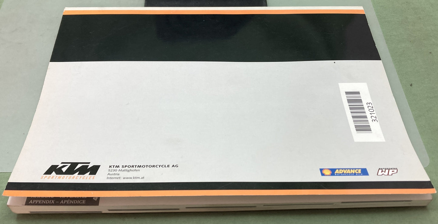 Genuine KTM 321023 640 Duke II Owner's Handbook 2002