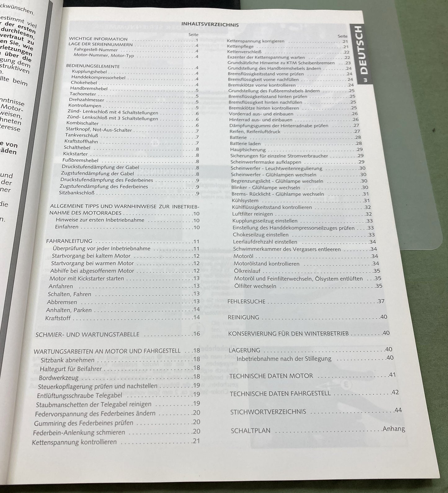 Genuine KTM 321023 640 Duke II Owner's Handbook 2002