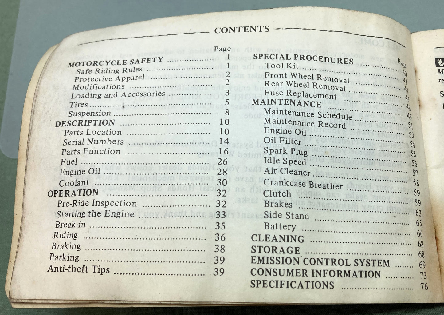 Genuine Honda 3146300 GL1100 Owner's Manual 1979