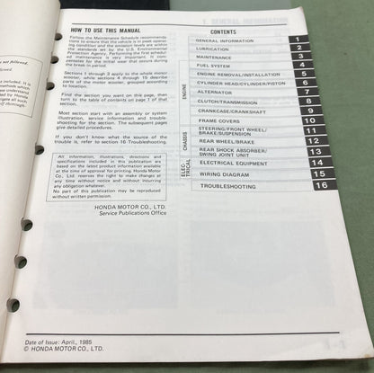 Genuine Honda 61GM800 TG50M Gyro S Shop Manual 1985