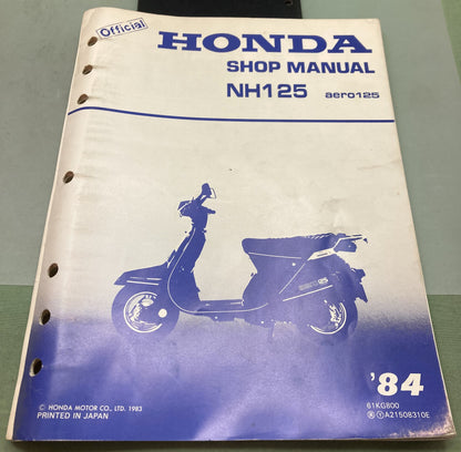 Genuine Honda 61KG800 NH125 aero125 Shop Manual 1983
