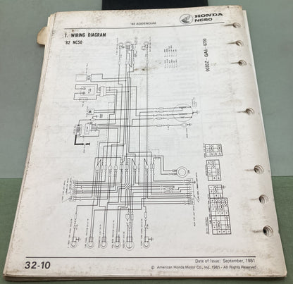 Genuine Honda 6114707 NC50 express NA50 express II Shop Manual 1981