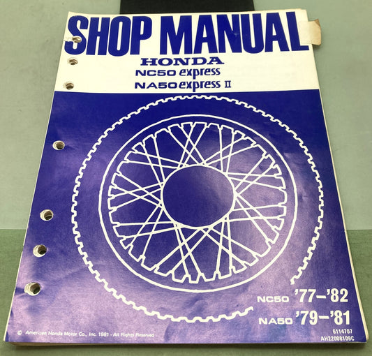 Genuine Honda 6114707 NC50 express NA50 express II Shop Manual 1981