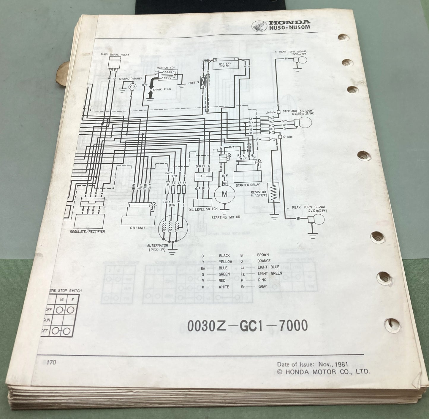 Genuine Honda 61GC100 Urban Express NU50 NU50M Shop Manual 1981
